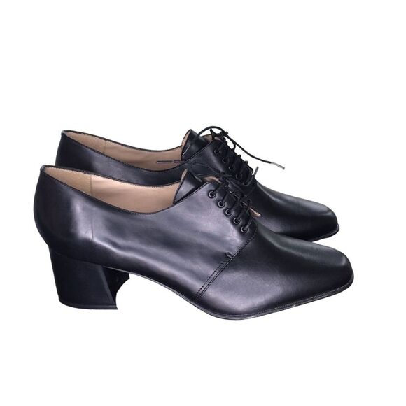 Wesley & Co Shoes Women’s 10 M Vtg Lace Up Black Leather Dark Gothic‎ Steam Punk - Picture 5 of 12